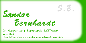 sandor bernhardt business card